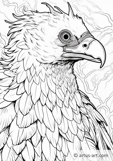 Vulture with a Feathered Collar Coloring Page